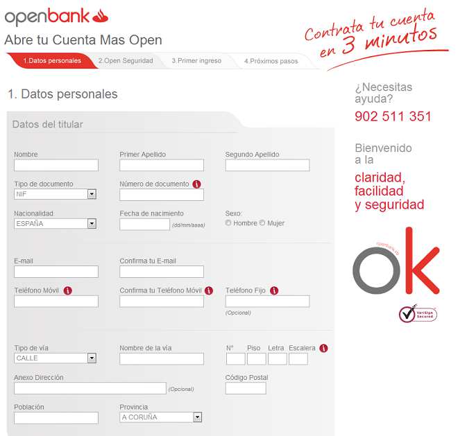 Abrir Cuenta Más Open de Openbank Abrir la Cuenta Openbank Más Open