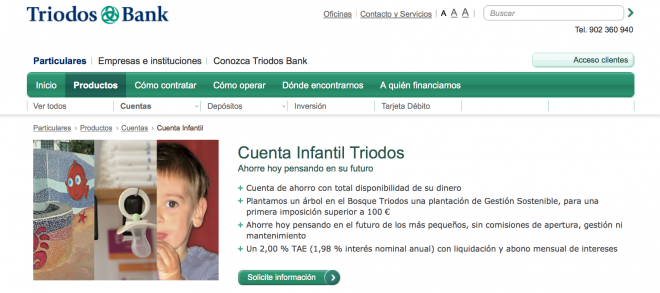 La cuenta infantil de Triodos Bank