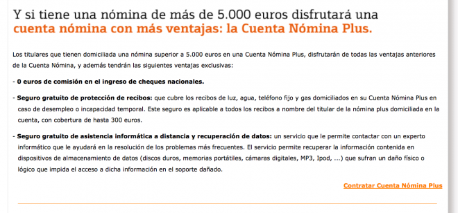 la cuenta nómina plus de Bankinter